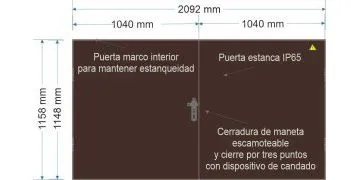 NA02092. Puerta empotrar en pared/ nichos / Armario GRA-10-1780/2300. (medida 2092x1158mm)