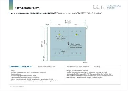 Ficha Técnica puerta medida 2193x2077mm