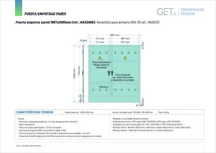 Ficha Técnica puerta medida 1887x2085mm (721+987x1790+188)