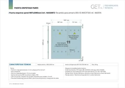 Ficha Técnica puerta medida 1887x2085mm (987+721x1790+188)
