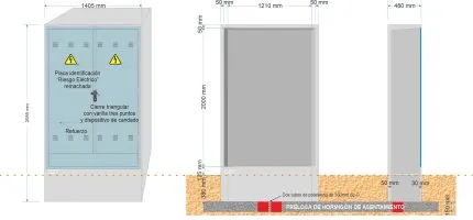 Armario GRA 2550/1210. CIERRE TRES PUNTOS TRIANGULAR. PINTADO. VACÍO.