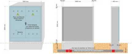 Armario GRA 2550/1690. PUERTA DE DOBLE HOJA. CIRRRE TRES PUNTOS JIS. PINTADO. VACIO.