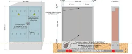 Armario GRA-55 INVERTIDO. DOS PUERTAS CERRADURA TRIANGULAR con PARED INTERMEDIA. PINTADO. VACÍO