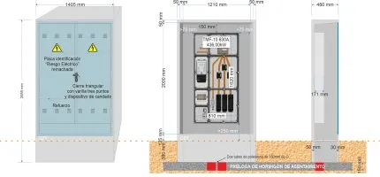 Armario GRA 2550/1210 + Acometida TMF10 de hasta 436kW (Solución holgada) 