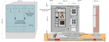 Armario GRA-66 INVERTIDO + TMF10 de 400/250A (173,20kW) ICP + CS 400 SUP con canalera + BUC CGP-9-400 A._a. (Solución holgada)