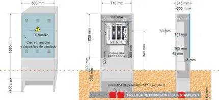 Armario PE-A + Caja de Seccionamiento CS 400 (ancha) INFERIOR o SUPERIOR