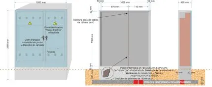 Armario GRA-55 INVERTIDO. DOS PUERTAS CERRADURA TRIANGULAR con PARED INTERMEDIA. PINTADO. VACÍO