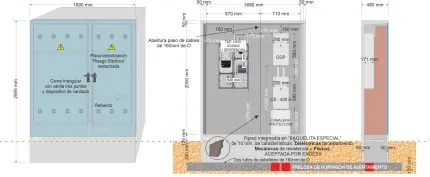 Armario GRA-55 INVERTIDO + TMF1/63A (43,64kW) ICP + DIFERENCIAL + CS 400 (estrecha) + BUC CGP-9-160 A. (estrecha)