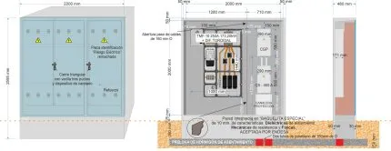 Armario GRA-66 INVERTIDO + TMF10 de 400/250A (173,20kW) ICP con FUSIBLES + Dif. TORO + CS 400 (estrecha) + BUC CGP-9-400 A. (estrecha).