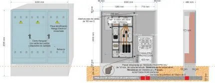 Armario GRA-66 INVERTIDO + TMF10 de 630/500A (346kW) ICP con FUSIBLES + Dif. TORO + BUC CGP-9-630 A. 