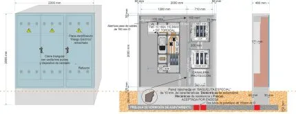 Armario GRA-66 INVERTIDO + TMF10 de 160/160A (110,84kW) ICP con FUSIBLES + Dif. TORO + CS 400 SUP con canalera + BUC CGP-9-250 A._a. 
